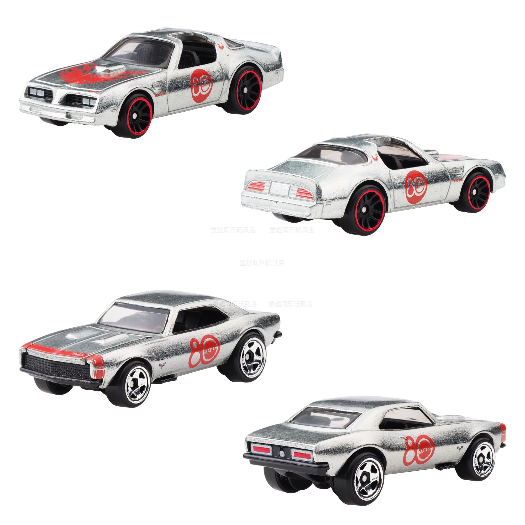 Hot Wheels 80th Anniversary Set Camaro Toyota Volkswagen Firebird Mercedes-Benz Car Model