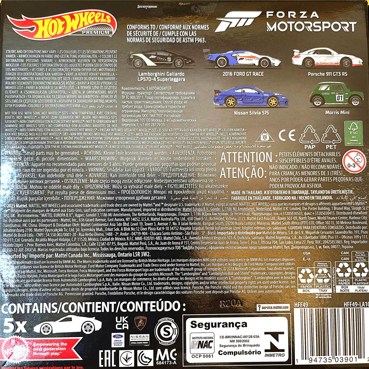 Hot Wheels hotwheels 2022 Forza Forza Scrap Set S15 Porsche Ford GT